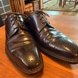 Bontoni Brown Leather Brogue Derby Shoes